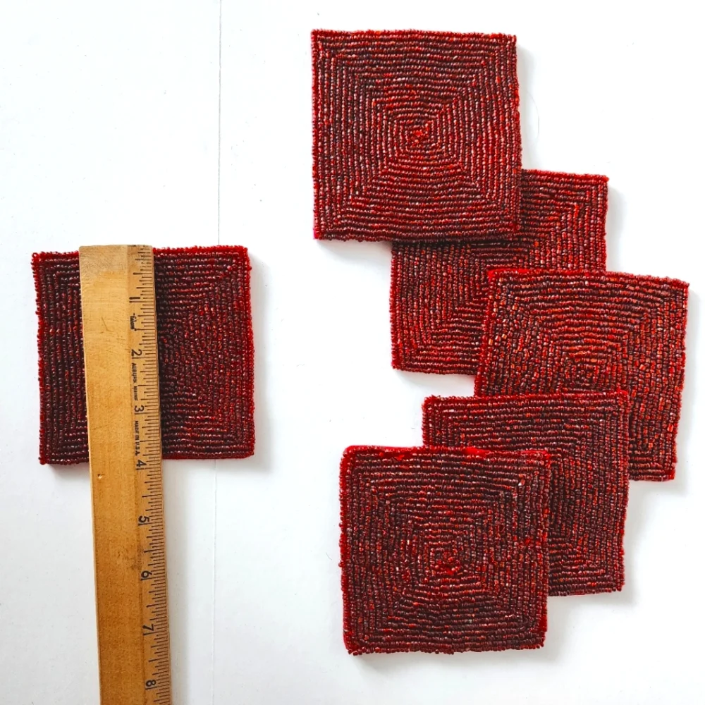 Beaded Placemat and 6 Coasters